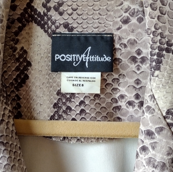NEW Positive Attitude Snakeskin Style Blazer Jacket - Picture 2 of 3
